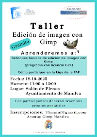 Taller Edición de imagen con GIMP, Asociación 35mm, Manilva 2025