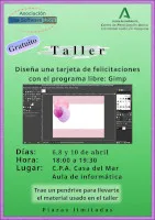 cartel del Taller Tarjeta de Felicitación con Gimp